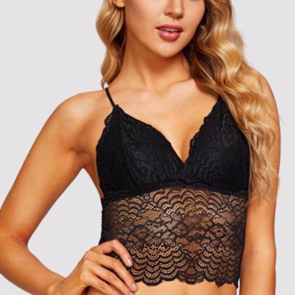 Black lace bralette